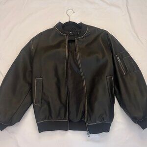 ASOS US 2 Oversized Leather Jacket